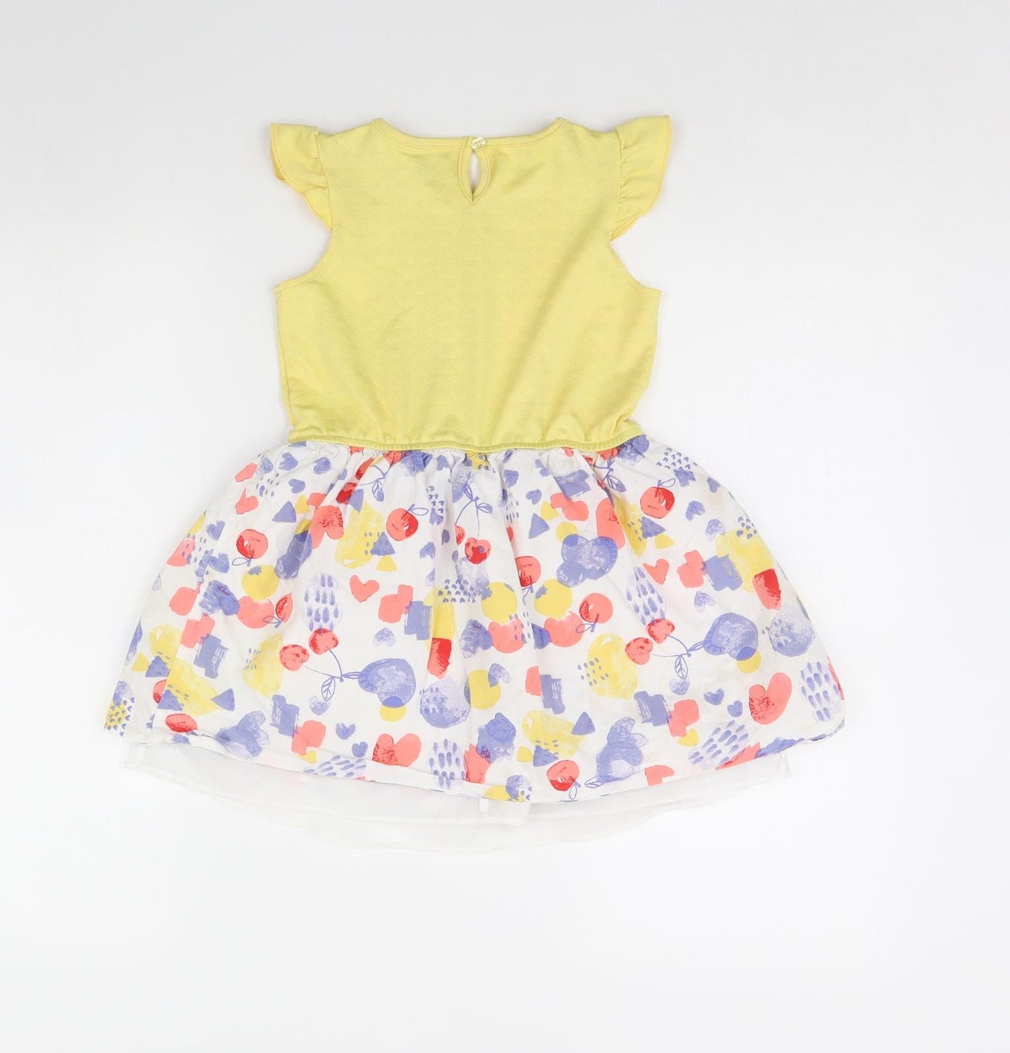 Nutmeg Girls Yellow Spotted  Fit & Flare  Size 5 Years