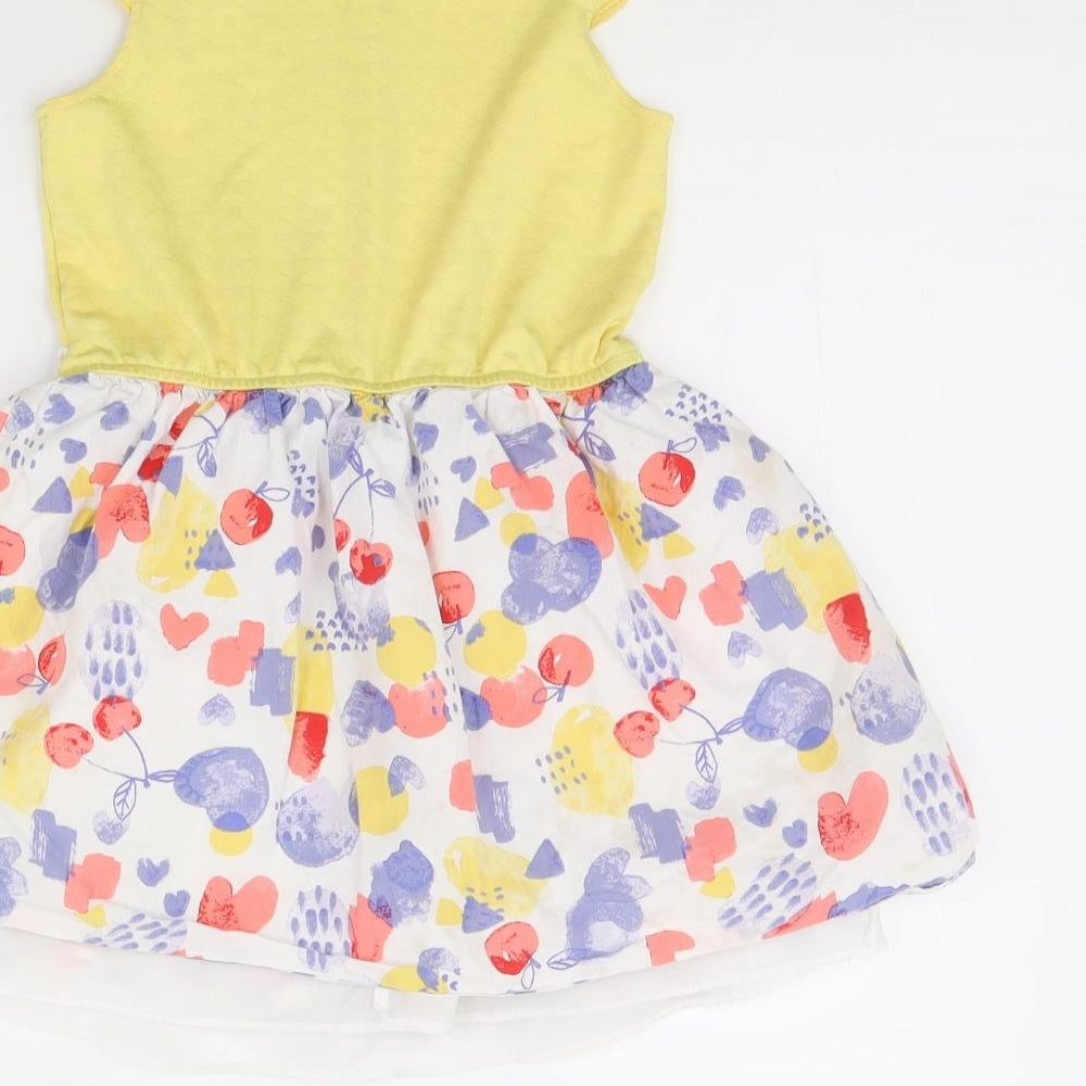 Nutmeg Girls Yellow Spotted  Fit & Flare  Size 5 Years