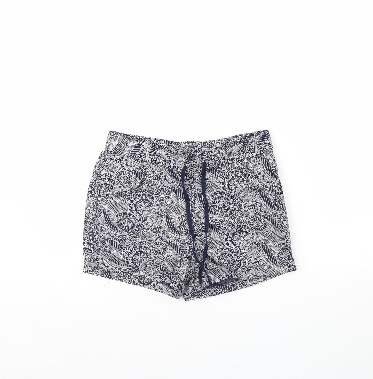 Atmosphere Womens Blue Fair Isle  Bermuda Shorts Size 8