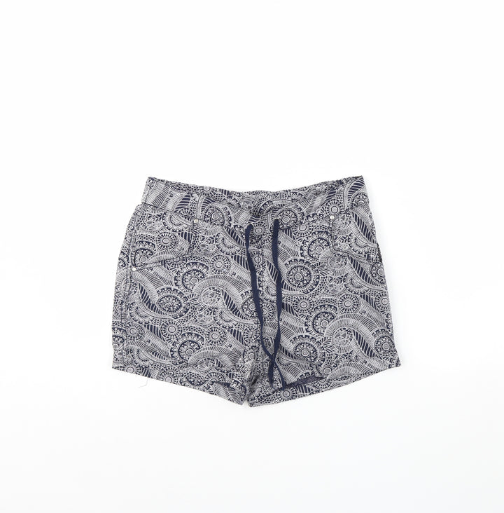 Atmosphere Womens Blue Fair Isle  Bermuda Shorts Size 8