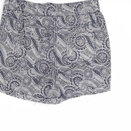 Atmosphere Womens Blue Fair Isle  Bermuda Shorts Size 8