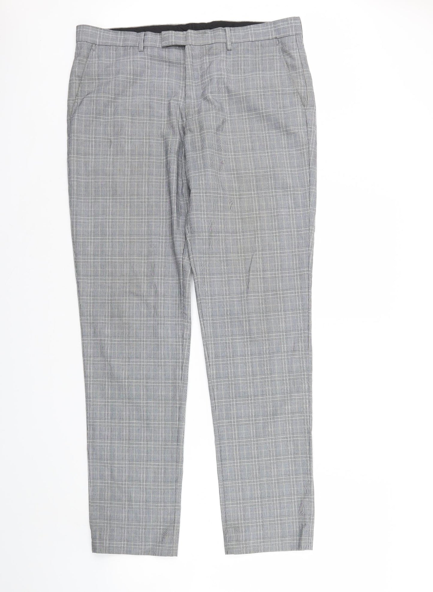 River Island Mens Grey Check  Trousers  Size 36 L32 in