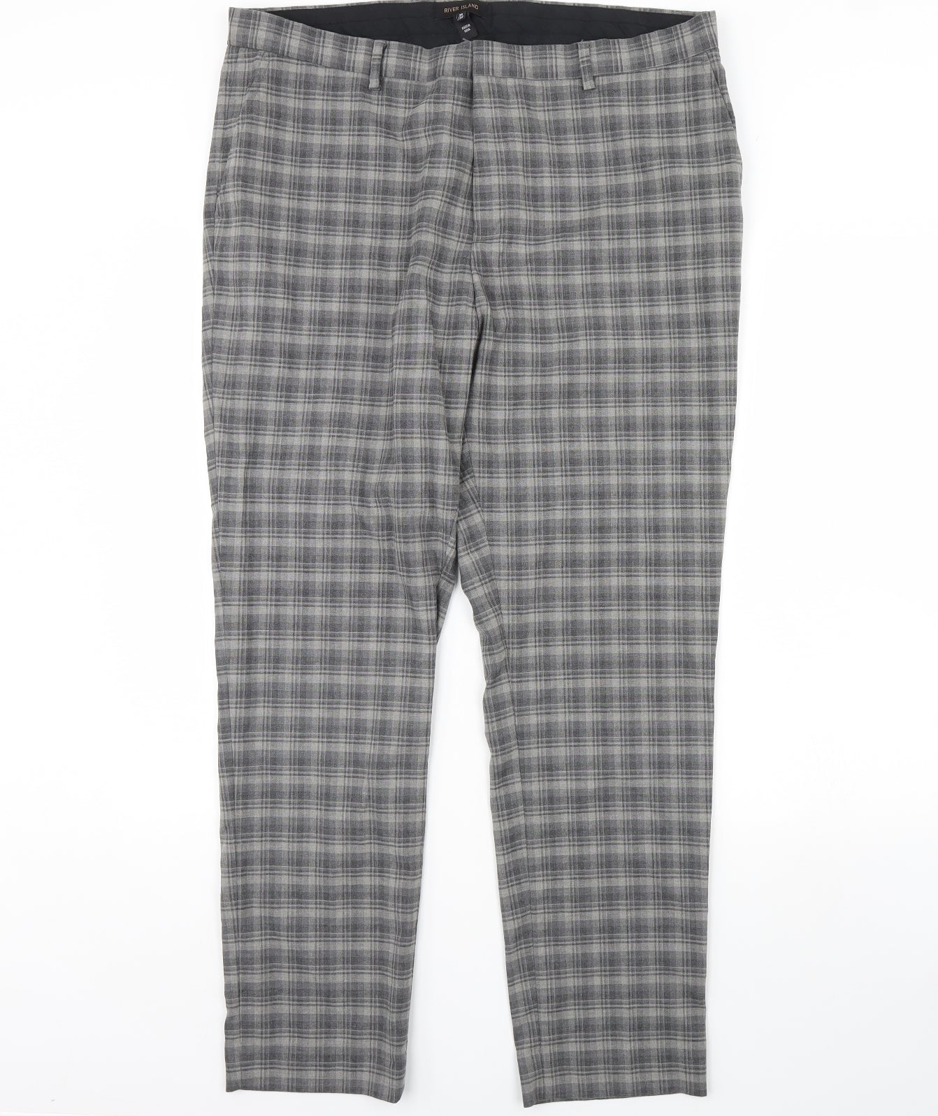 River Island Mens Green Check  Trousers  Size 38 L32 in