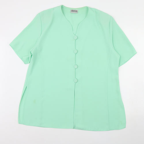 Gypsy Rose Womens Green   Basic Blouse Size 20  - Shoulder Pads