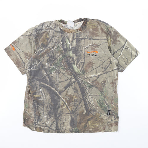 TF Gear Mens Green Camouflage   T-Shirt Size L