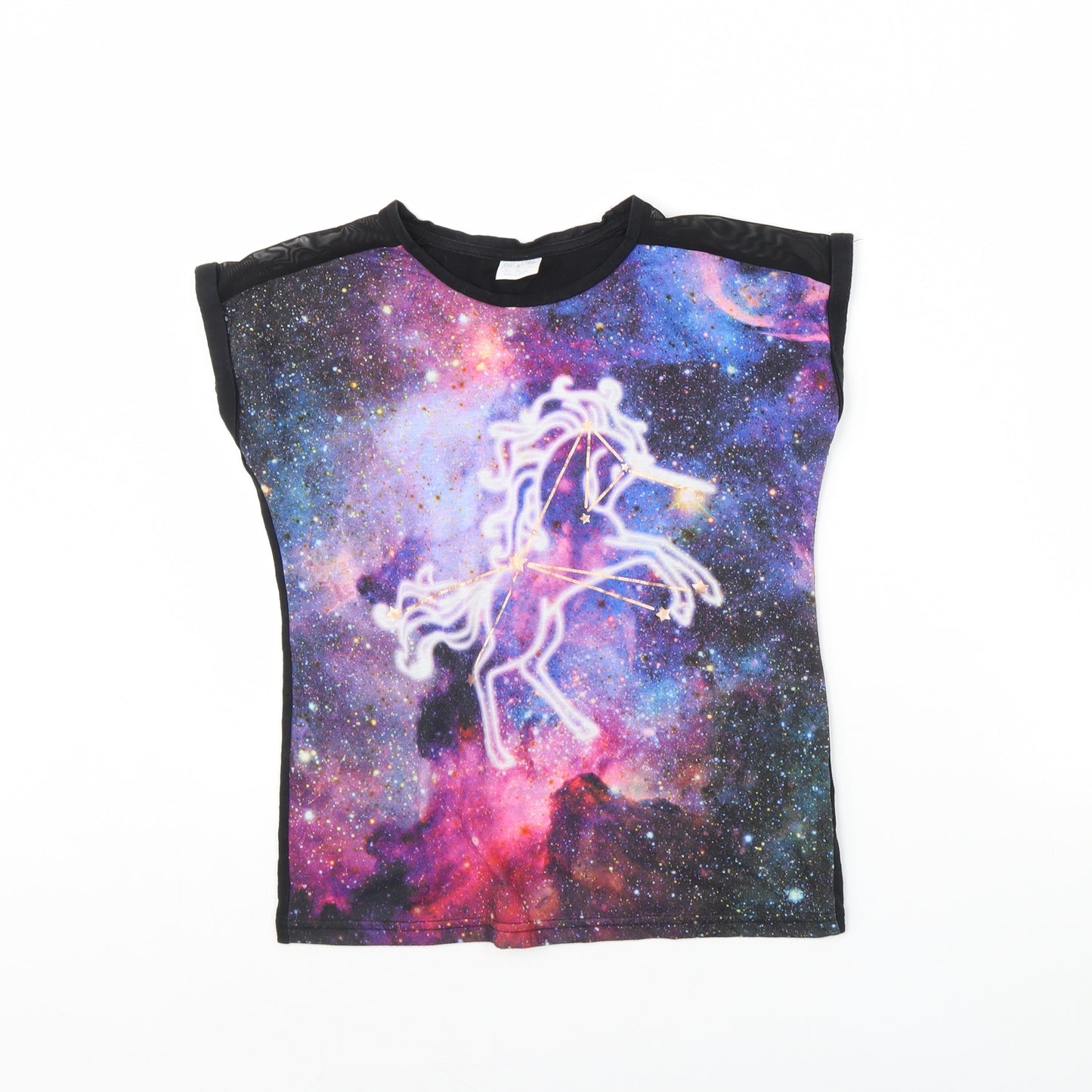 F&F Girls Multicoloured   Basic T-Shirt Size 10 Years  - Unicorn