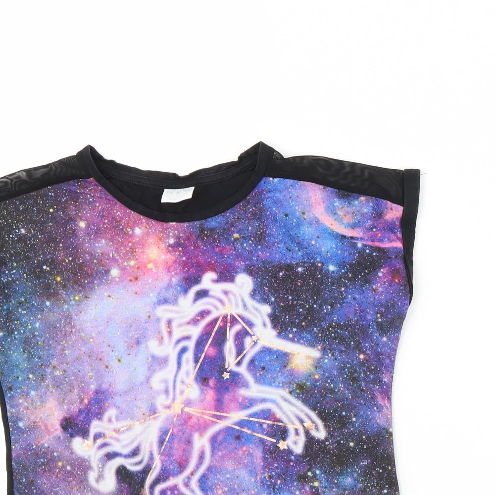 F&F Girls Multicoloured   Basic T-Shirt Size 10 Years  - Unicorn