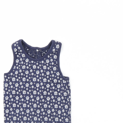 George Girls Blue Floral  Basic Tank Size 6 Years