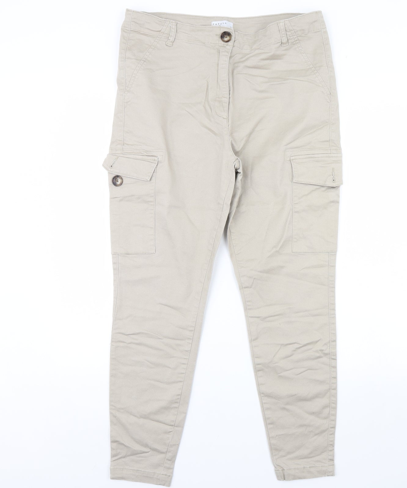 Papaya Womens Beige   Trousers  Size 16 L30 in