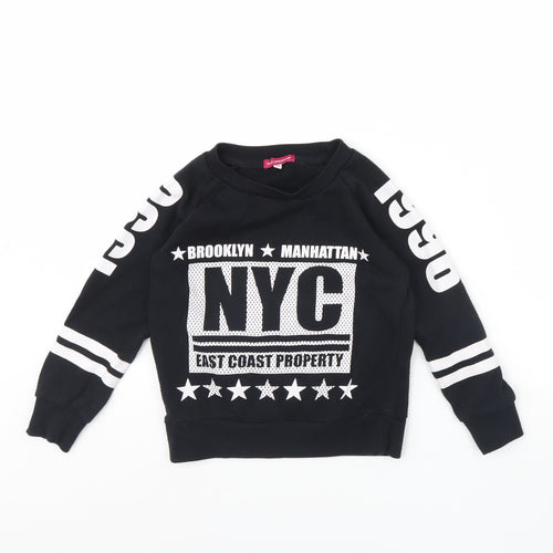 Young Dimension Girls Black   Pullover Jumper Size 7 Years