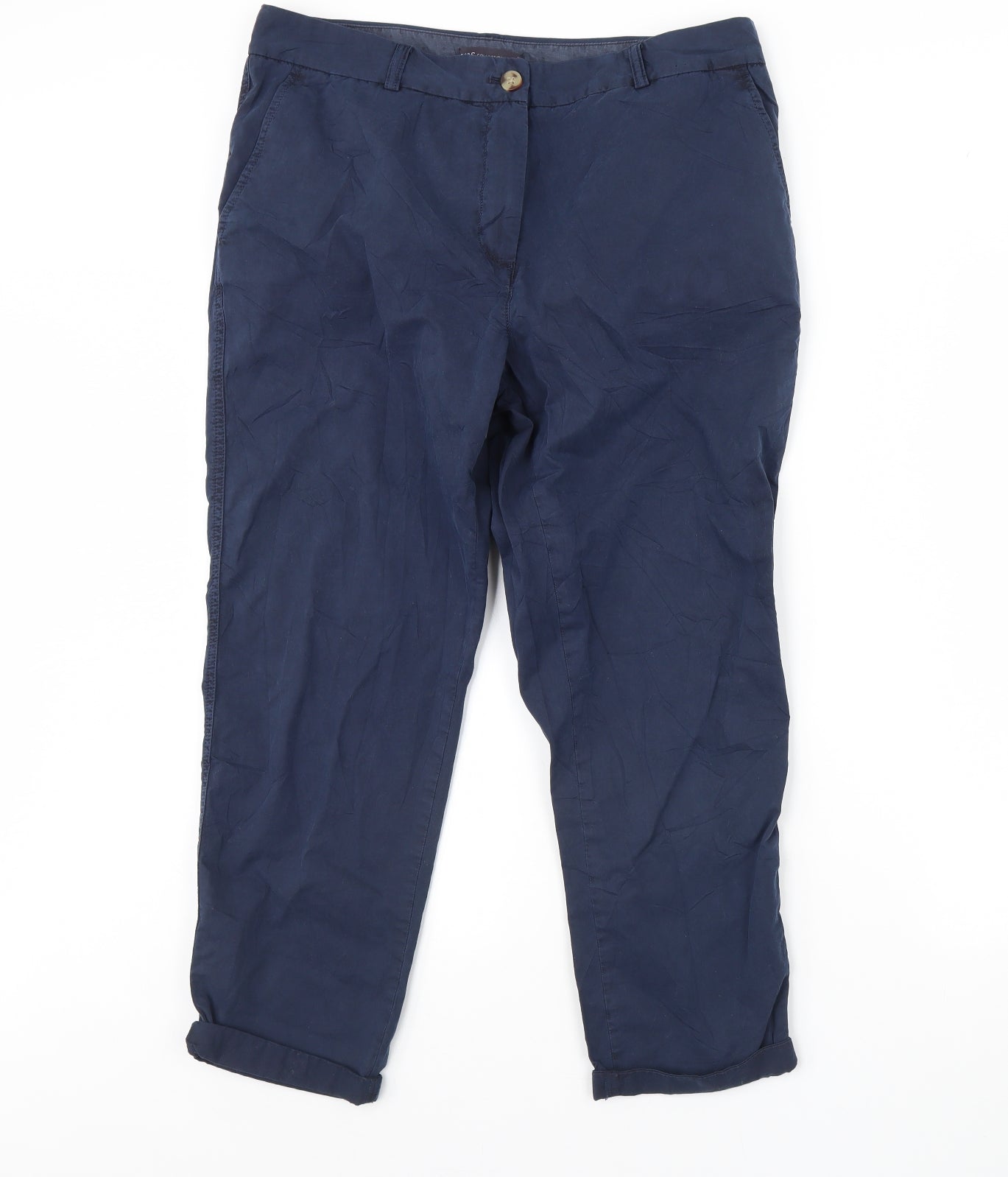m&s Womens Blue   Trousers  Size 14 L28 in