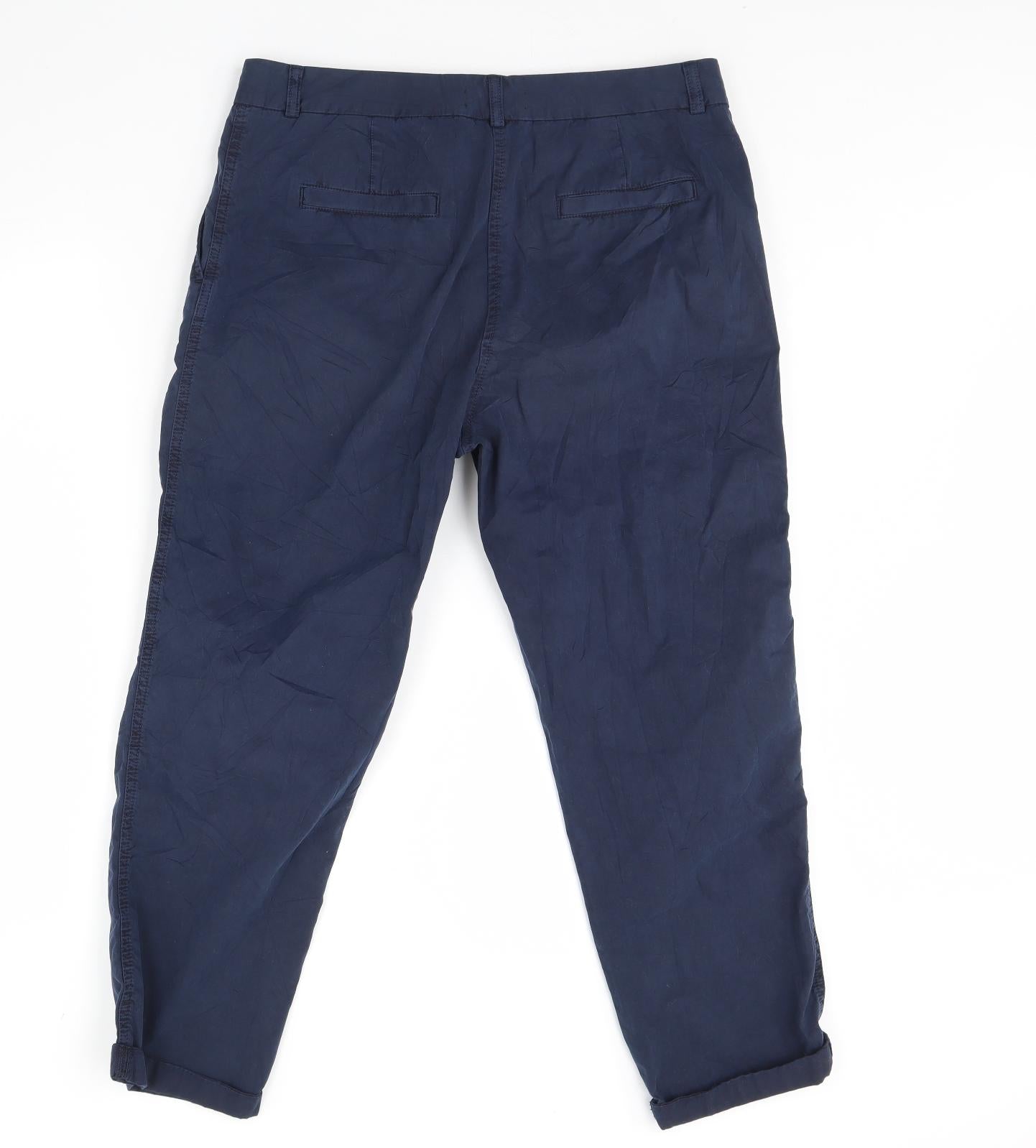 m&s Womens Blue   Trousers  Size 14 L28 in