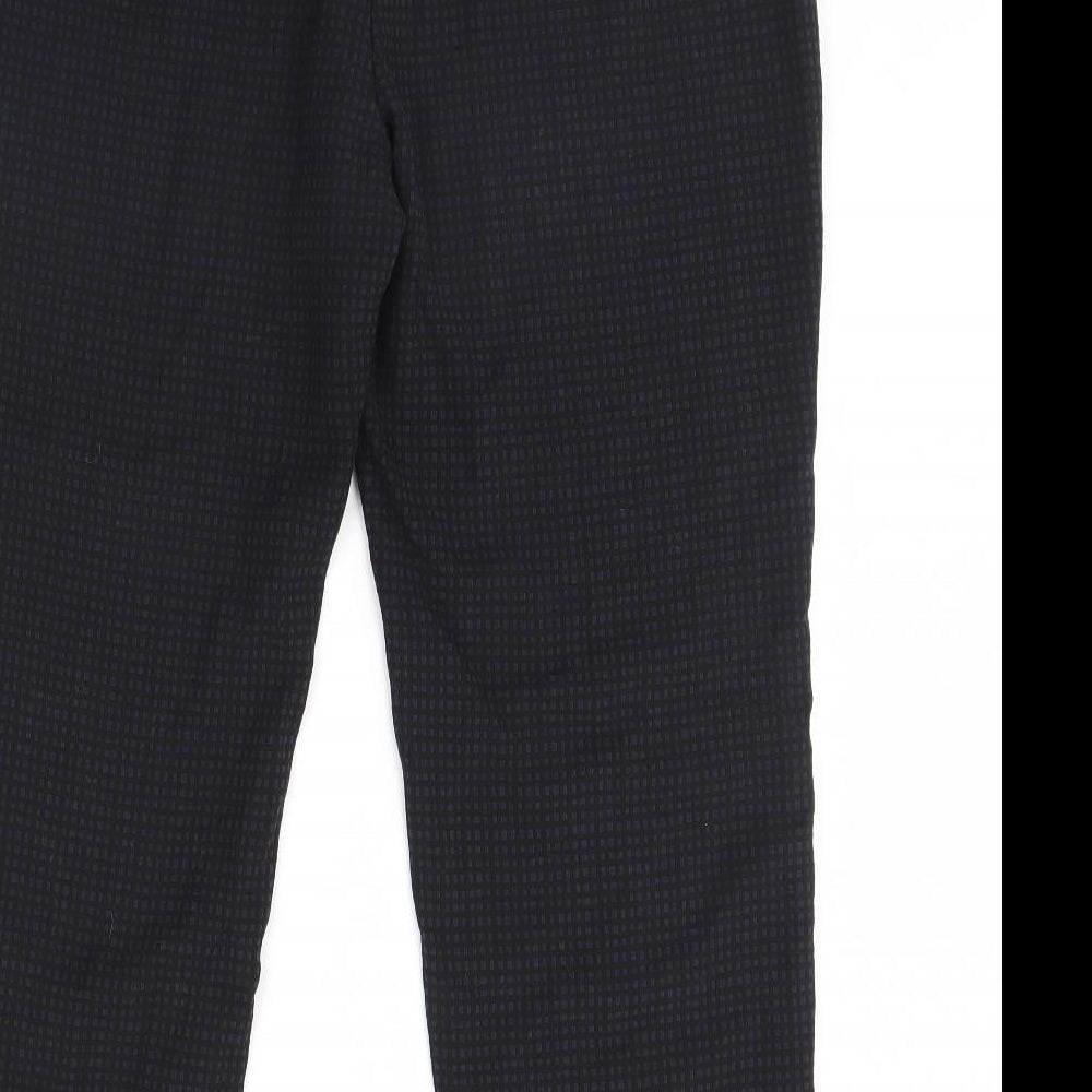 m&s Womens Black Plaid  Trousers  Size 20 L30 in