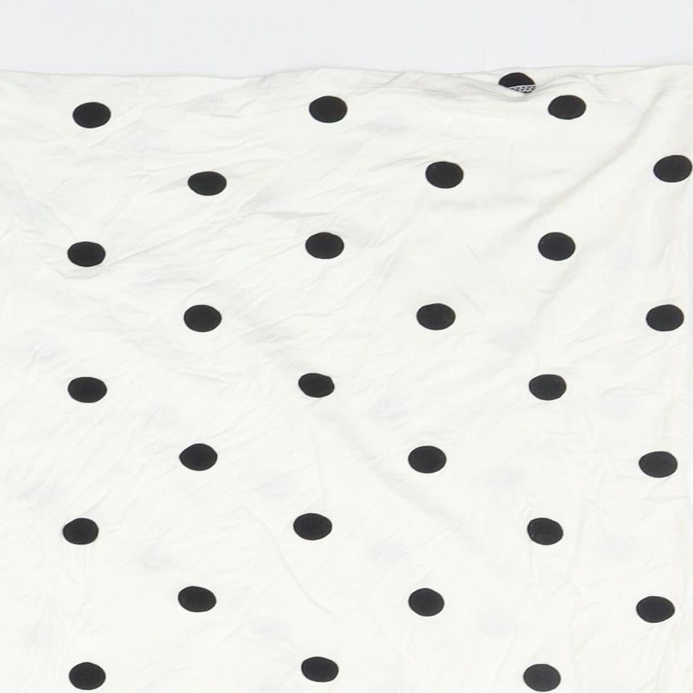 TU Girls White Polka Dot  Basic T-Shirt Size 9 Years