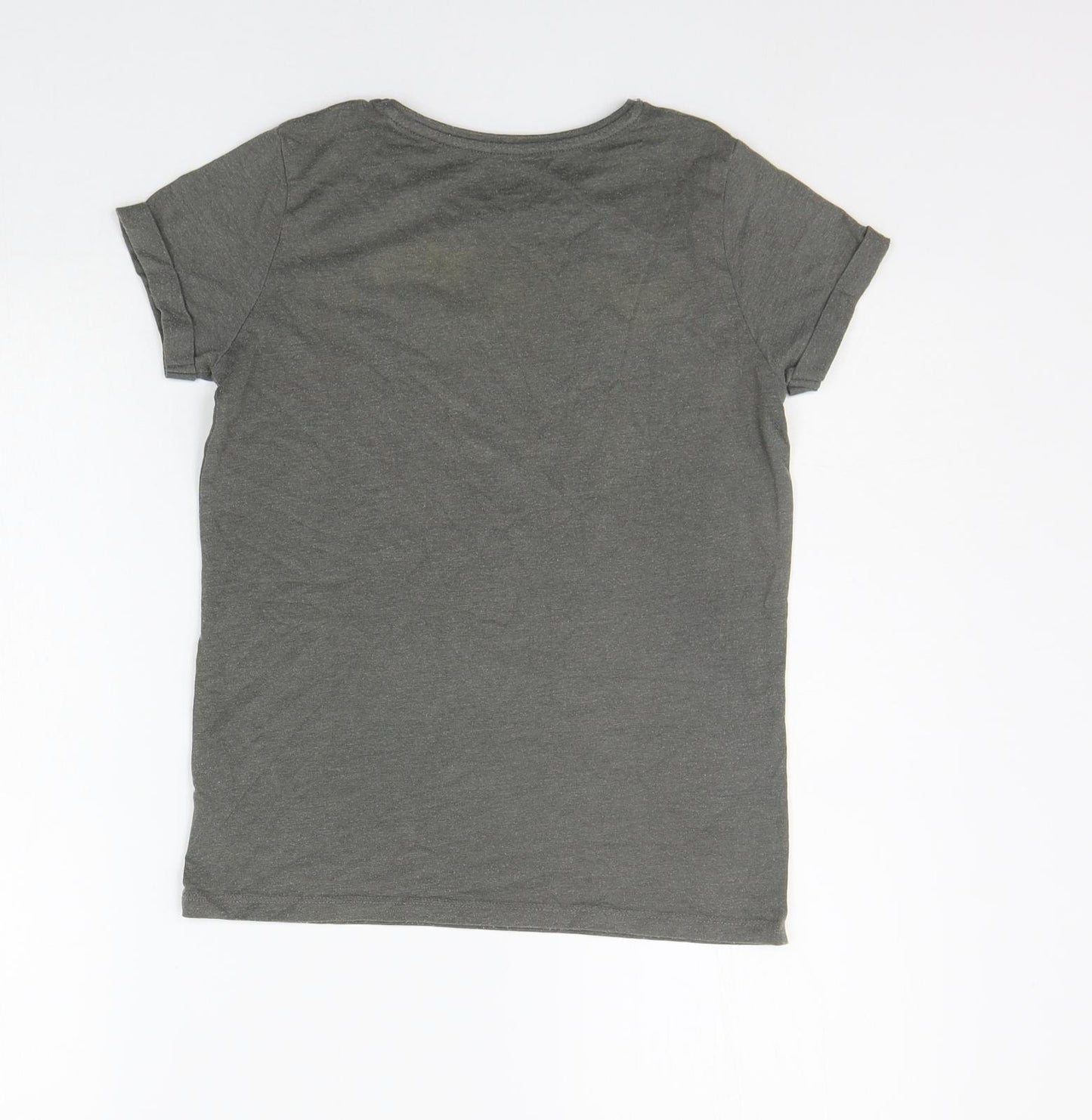 Primark Girls Grey   Basic T-Shirt Size 10-11 Years  - Glitter Detail