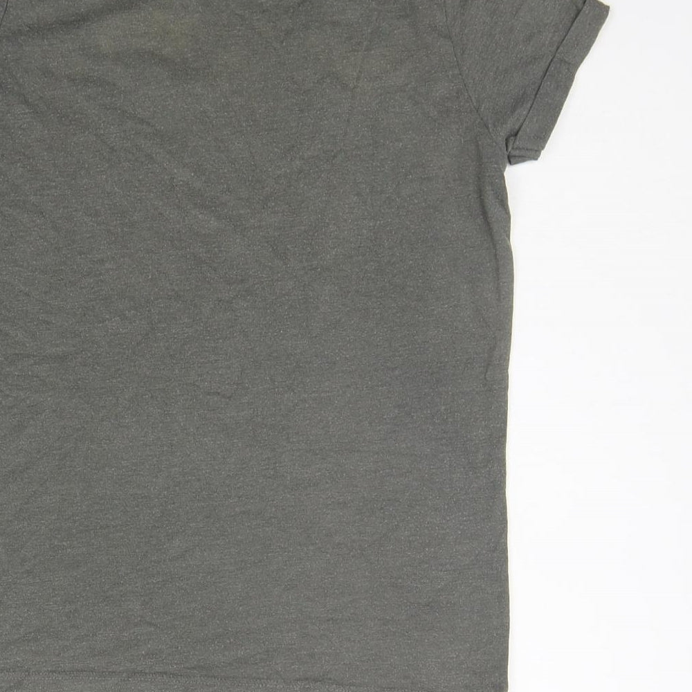 Primark Girls Grey   Basic T-Shirt Size 10-11 Years  - Glitter Detail