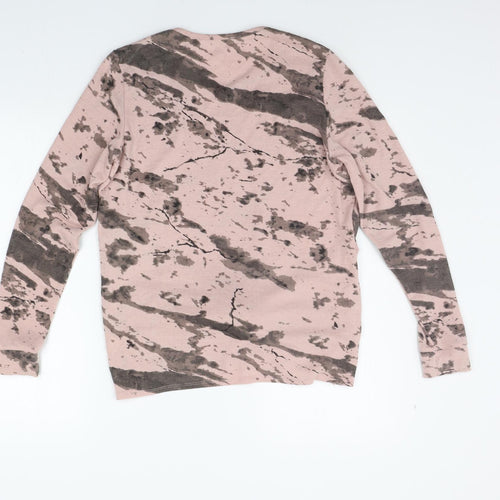 Preworn Womens Pink Geometric  Pullover Hoodie Size 14