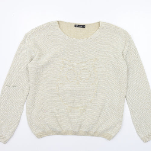 internationale Womens Beige   Pullover Jumper Size L