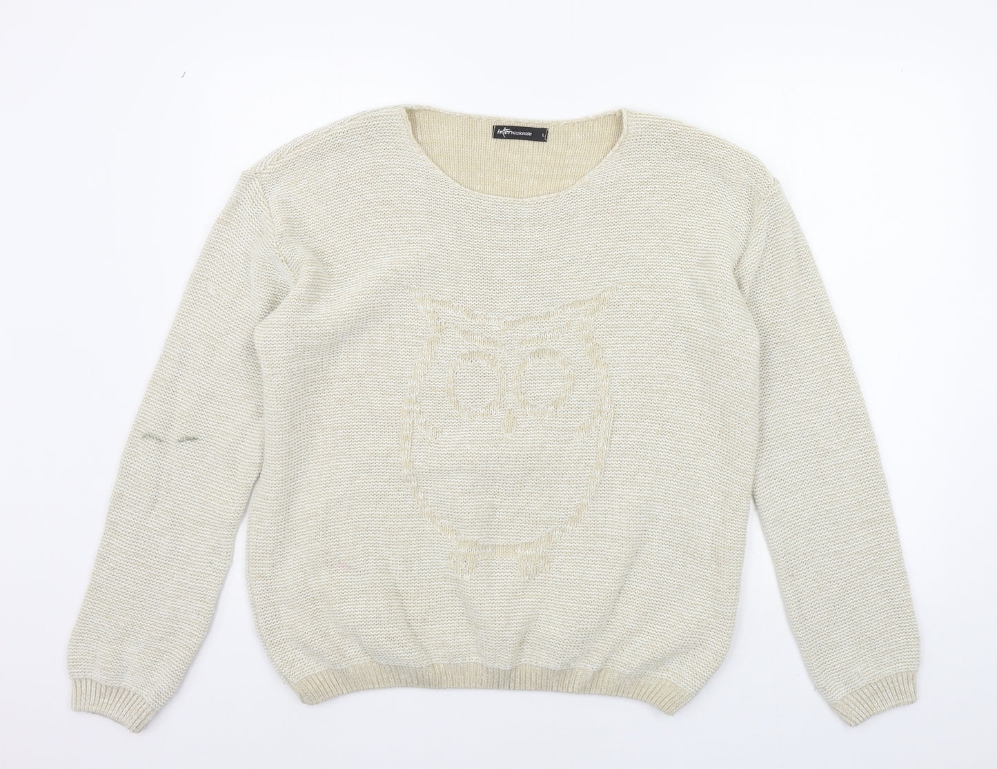 internationale Womens Beige   Pullover Jumper Size L