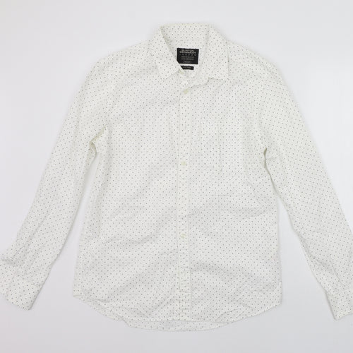 Burton menswear Mens White Geometric   Button-Up Size M