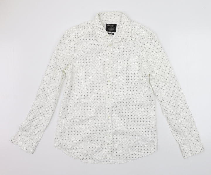 Burton menswear Mens White Geometric   Button-Up Size M