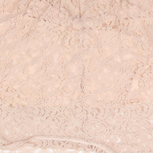 Boohoo Womens Beige   A-Line Skirt Size 14