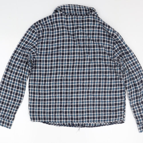 Sleep Well Womens Blue Check  Basic Button-Up Size 10