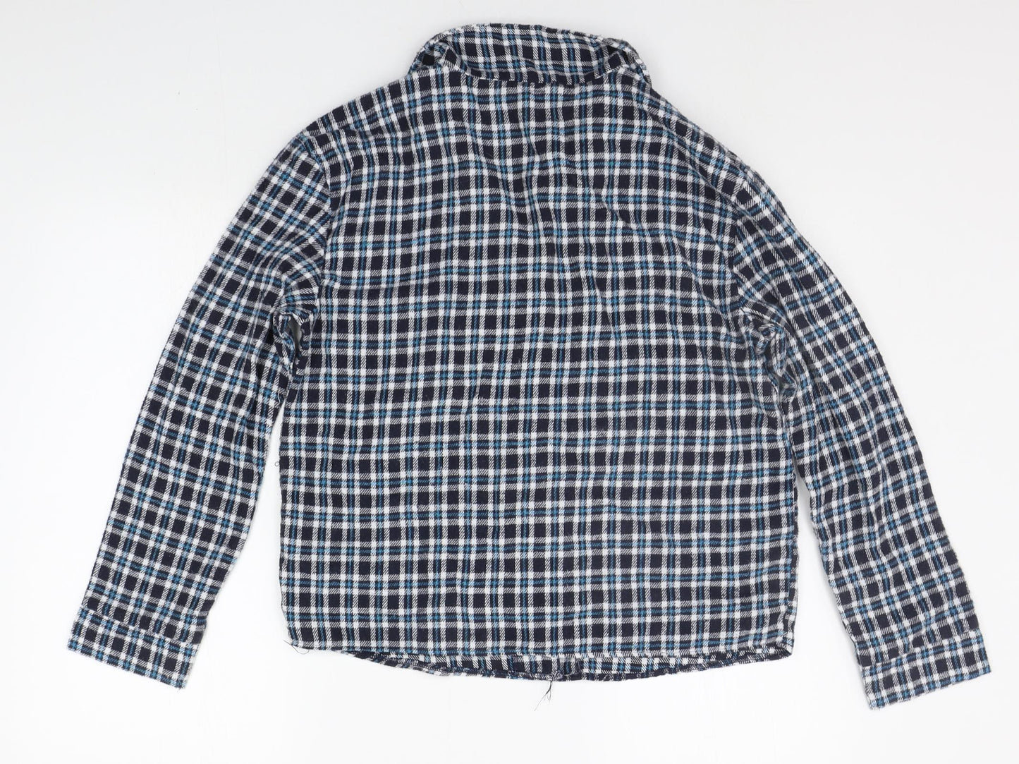 Sleep Well Womens Blue Check  Basic Button-Up Size 10
