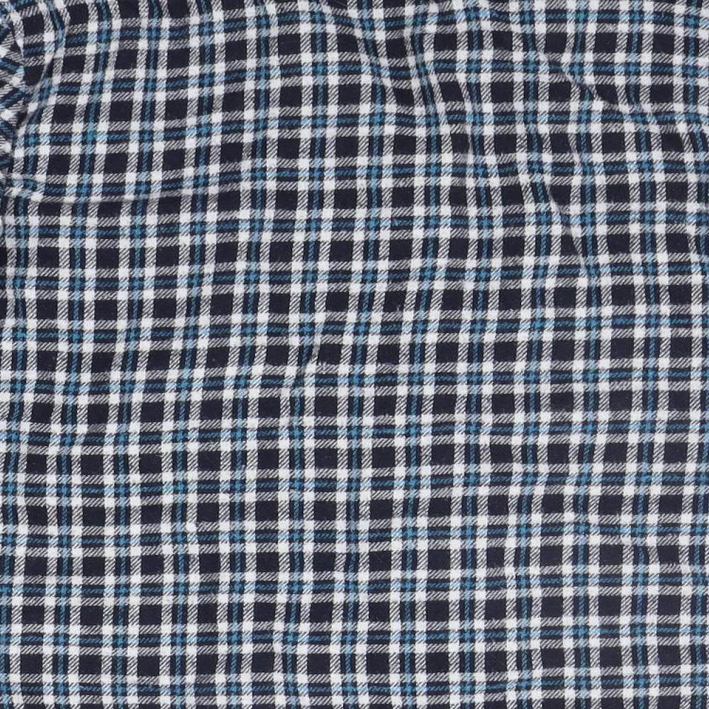 Sleep Well Womens Blue Check  Basic Button-Up Size 10