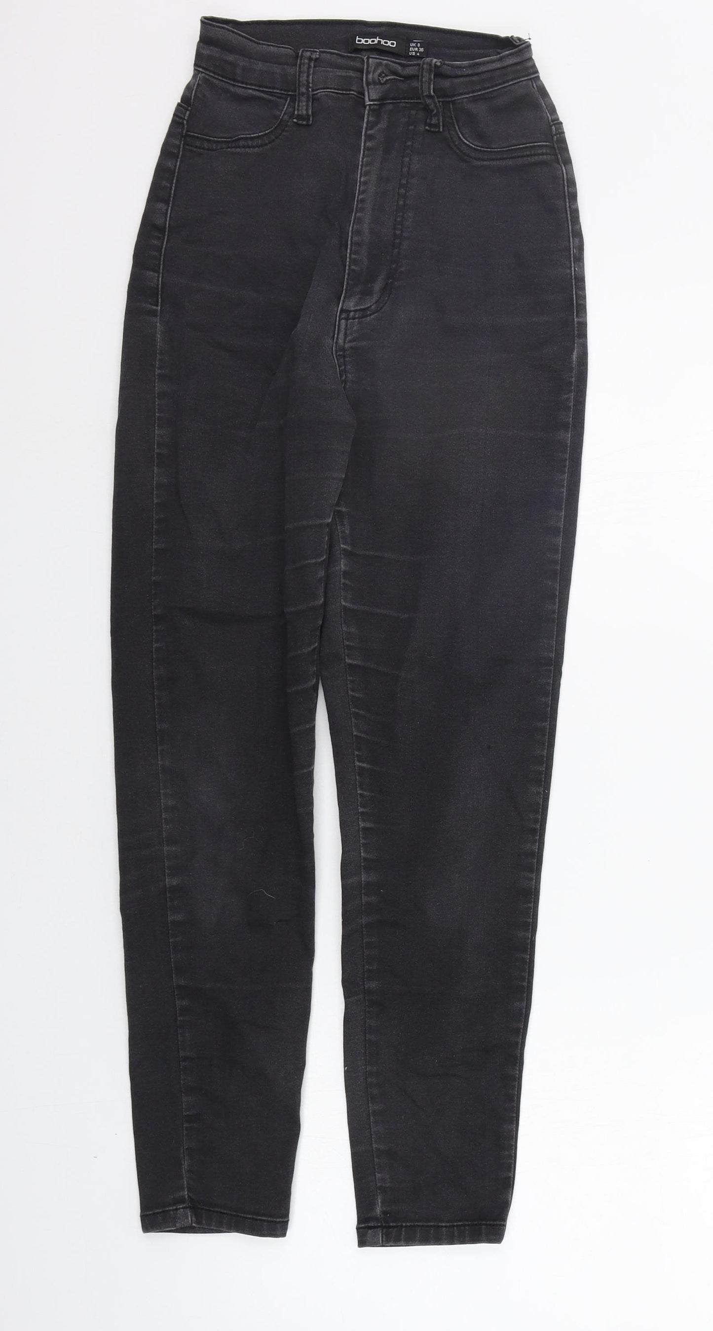 Boohoo Womens Black   Straight Jeans Size 8 L26 in
