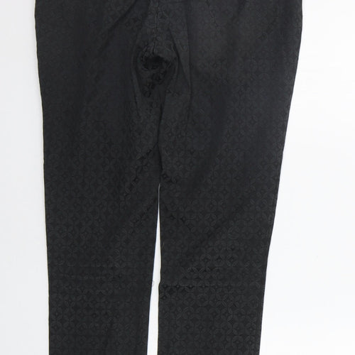 George Womens Black Geometric  Trousers  Size 8 L27 in