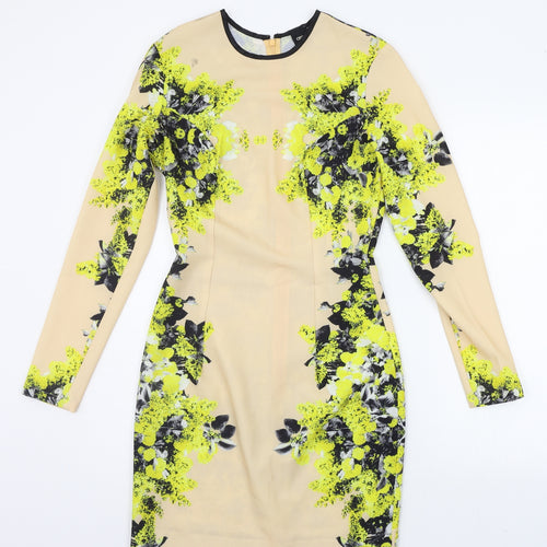 ASOS Womens Beige Geometric  A-Line  Size 8