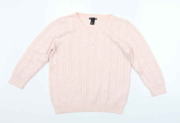 H&M Womens Pink   Pullover Jumper Size M