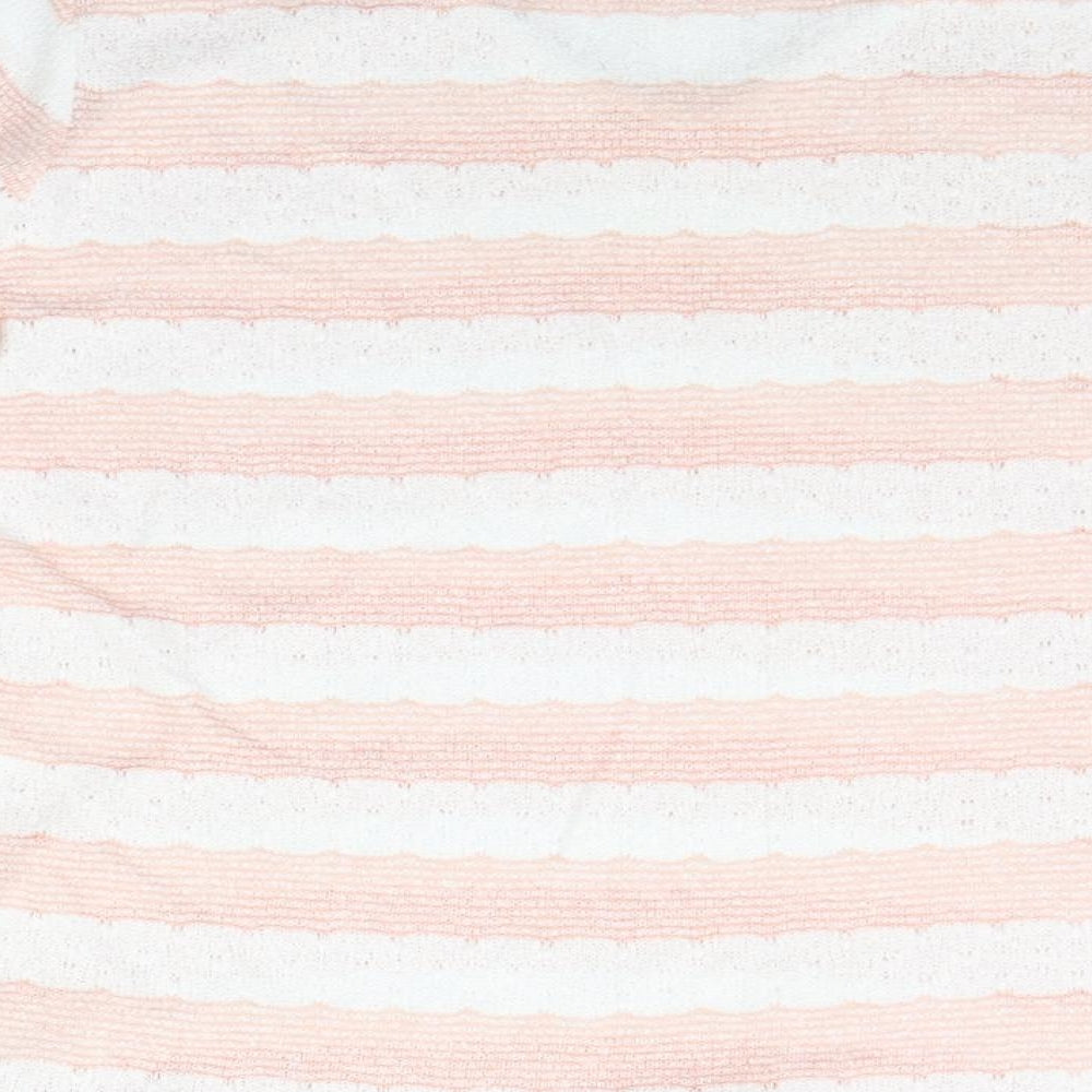 NEXT Womens Pink Striped  Basic T-Shirt Size 16