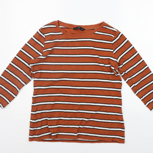 F&F Womens Orange Striped  Pullover Jumper Size 16