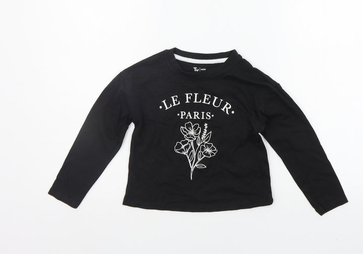 TU Boys Black Basic T-Shirt Size 5 Years
