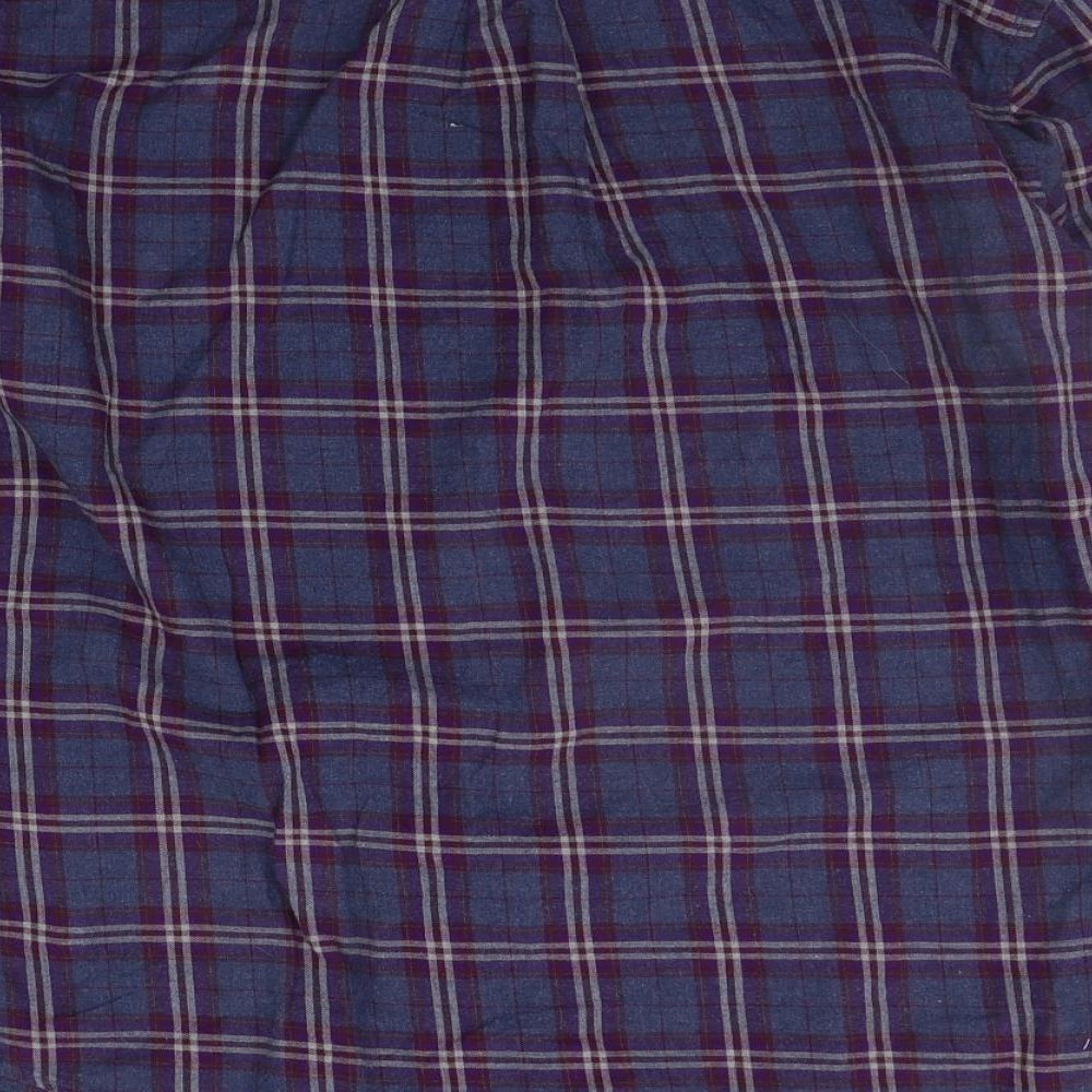Marks and Spencer Mens Blue Check   Button-Up Size M