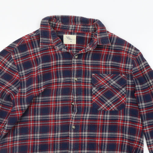 Cedar Wood State Mens Blue Check   Button-Up Size M