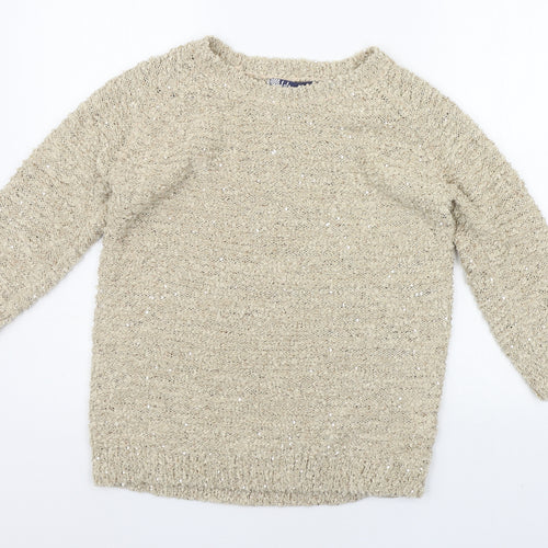 EWM Womens Gold   Pullover Jumper Size S  - SEQUINS