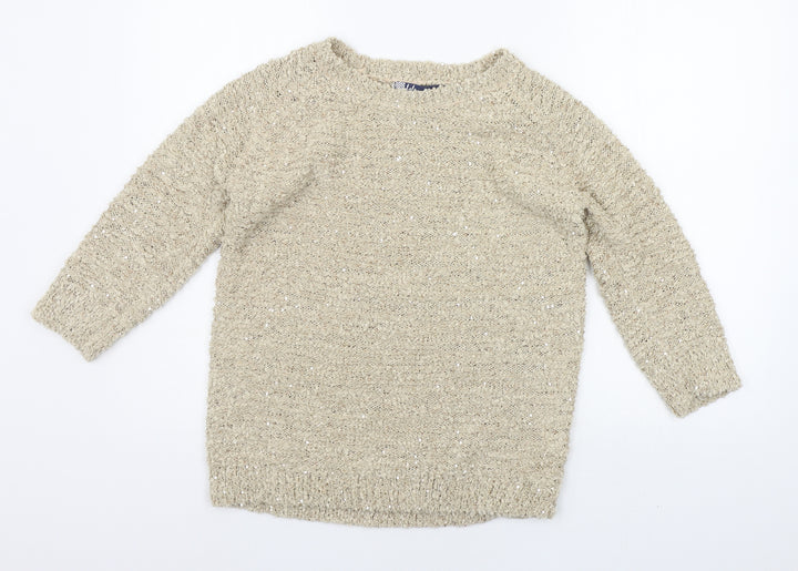 EWM Womens Gold   Pullover Jumper Size S  - SEQUINS