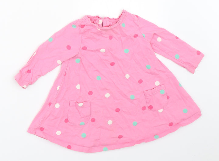 Mothercare Girls Pink Polka Dot  Fit & Flare  Size 6-9 Months
