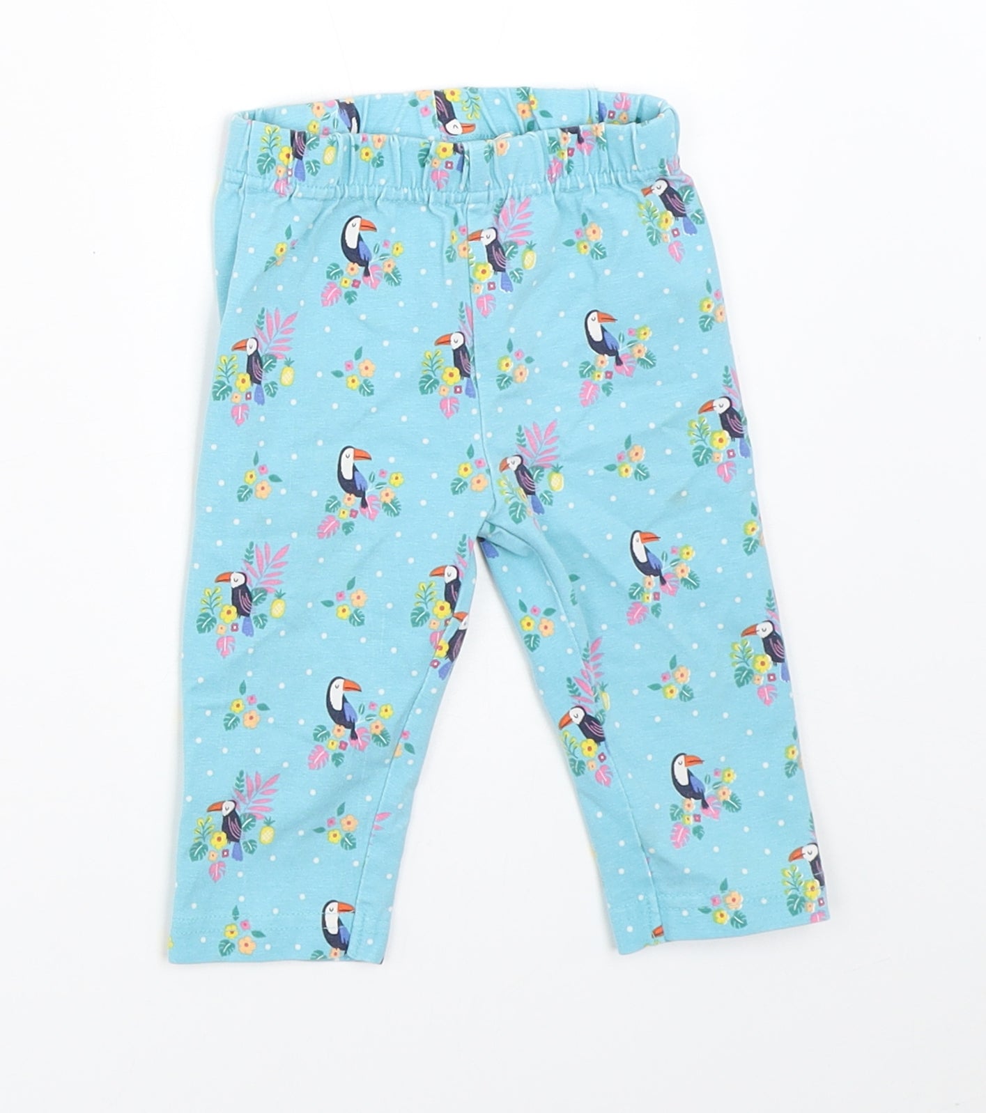 JoJo Maman Bébé Girls Blue   Capri Trousers Size 12-18 Months