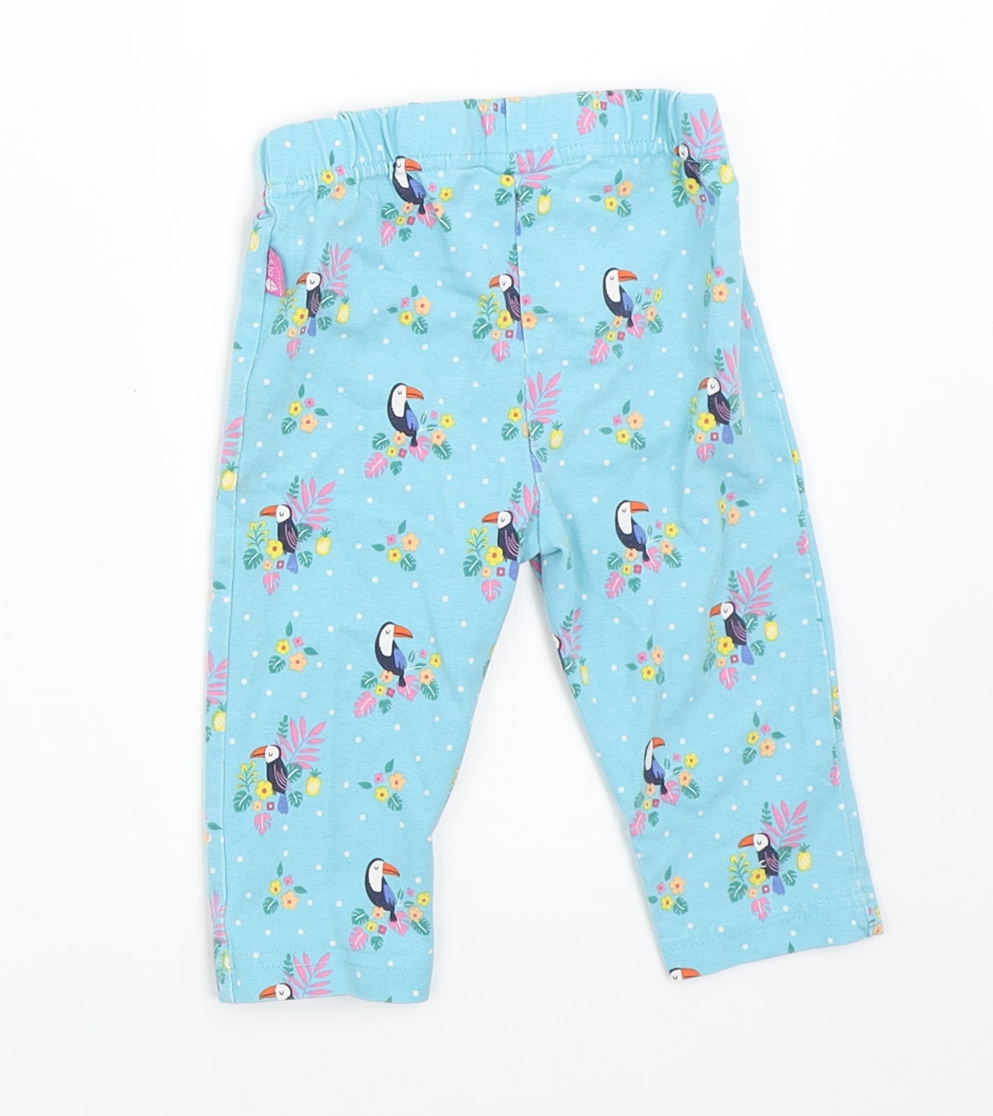 JoJo Maman Bébé Girls Blue   Capri Trousers Size 12-18 Months