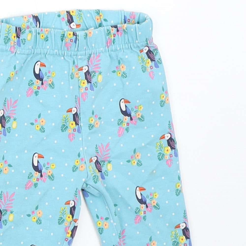 JoJo Maman Bébé Girls Blue   Capri Trousers Size 12-18 Months