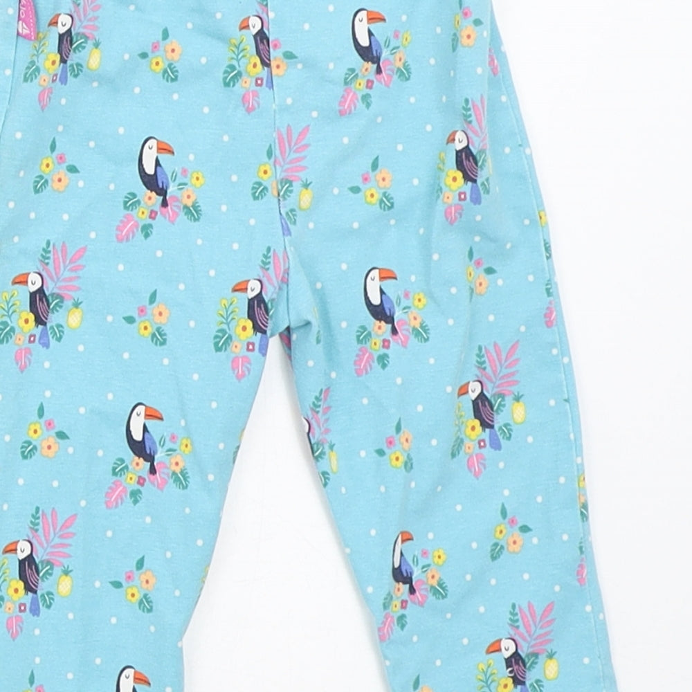 JoJo Maman Bébé Girls Blue   Capri Trousers Size 12-18 Months