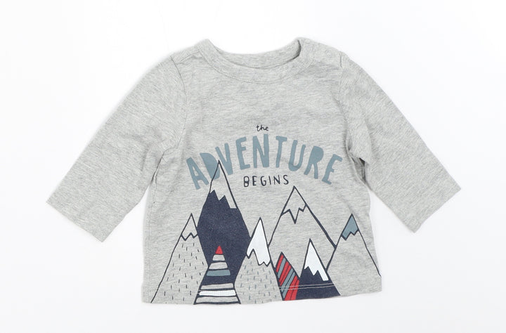 Gap Boys Grey Basic T-Shirt Size 3-6 Months