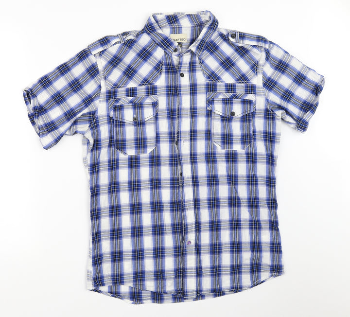 Crafted Mens Blue    Button-Up Size M