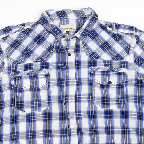Crafted Mens Blue    Button-Up Size M