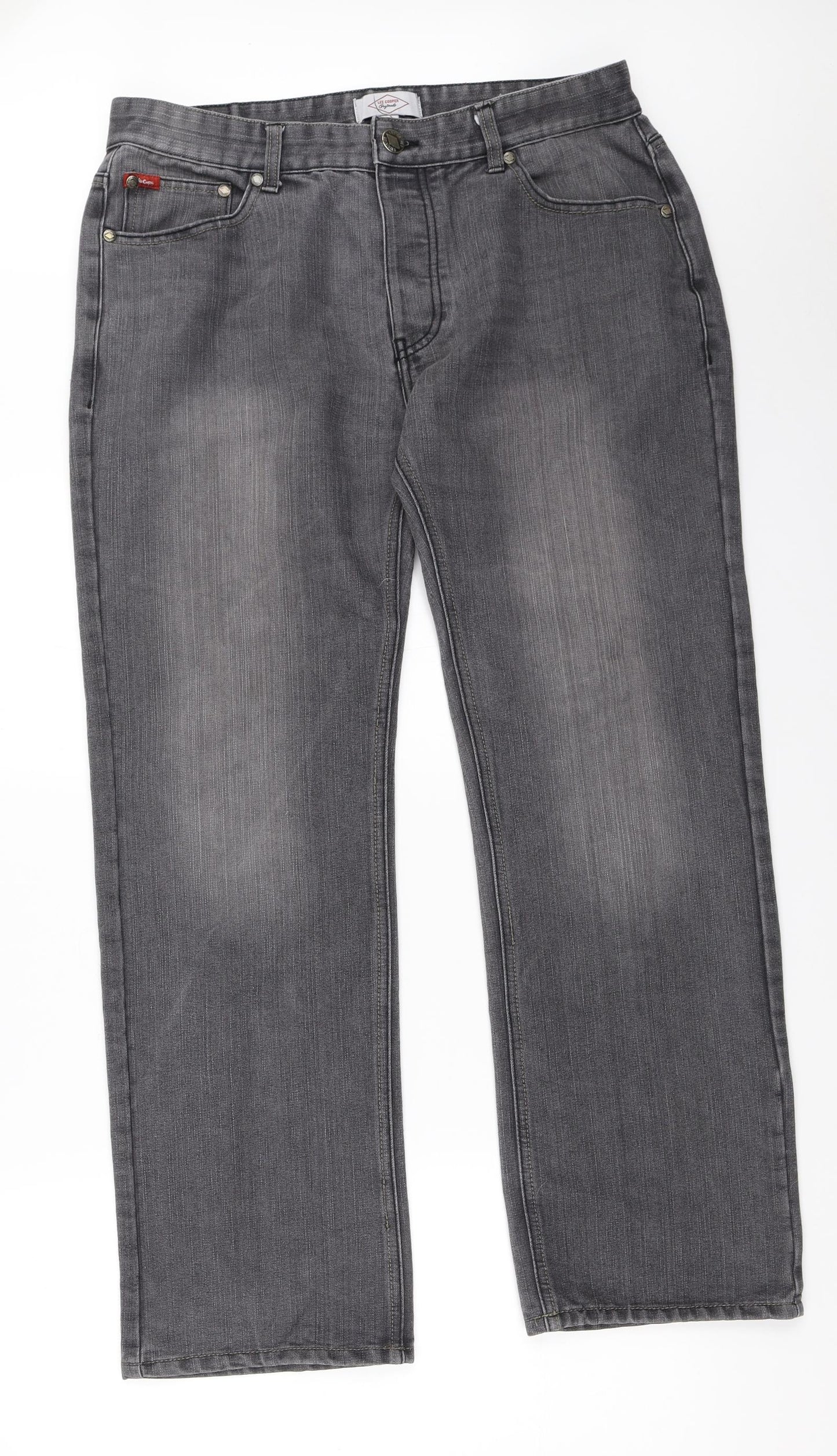 Lee Cooper Mens Grey  Denim Straight Jeans Size 32 in L30 in