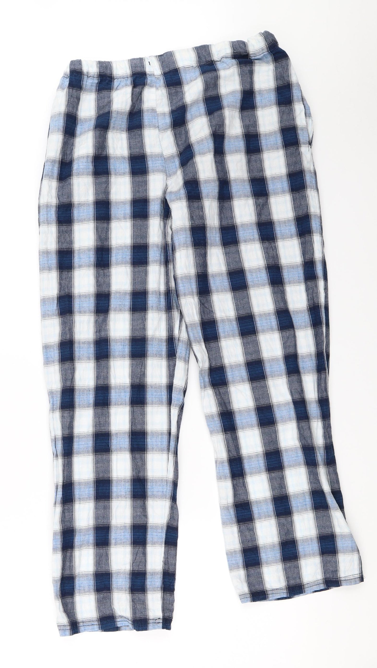 Cedar Wood State Mens Blue Check   Pyjama Pants Size M